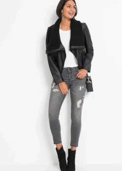 Damen bonprix Bekleidung·Hosen|Jacken & Mäntel|Lederimitat-Jacke mit Schalkragen