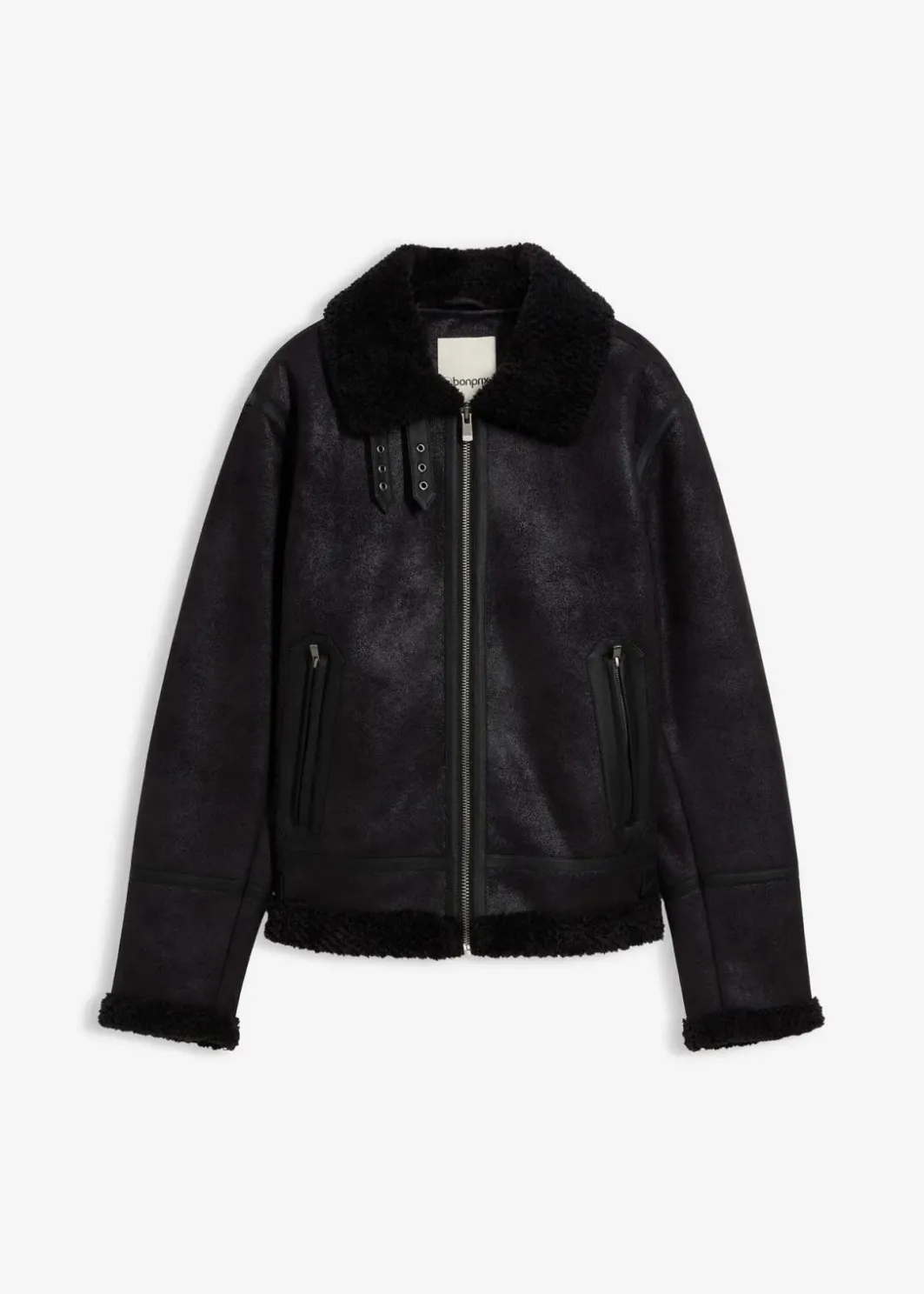 Clearance Lederimitat-Jacke mit Teddyfutter Herren Große Größen|Jacken & Mäntel
