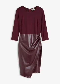 Best Lederimitat-Kleid mit Jersey-Oberteil Damen Bekleidung·Pullover & Strickjacken|Kleider