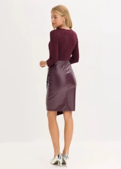 Best Lederimitat-Kleid mit Jersey-Oberteil Damen Bekleidung·Pullover & Strickjacken|Kleider