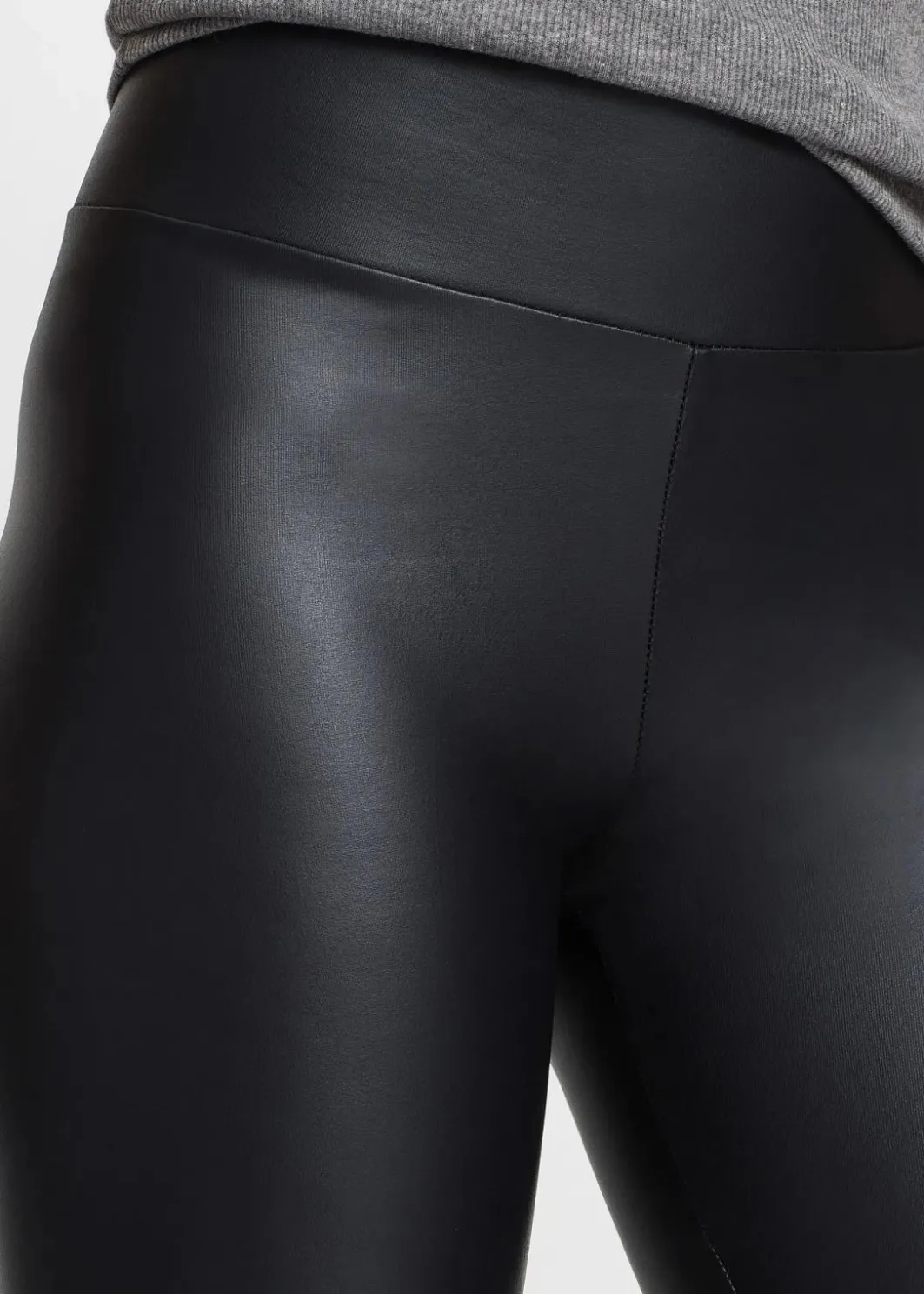 Outlet Lederimitat-Leggings mit Beschichtung Damen Kurzgrößen|Bekleidung·Kleider