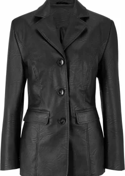 Damen bonprix Jacken & Mäntel|Bekleidung·Hosen|Lederimitat-Longblazer