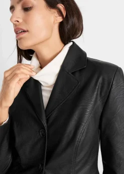 Damen bonprix Jacken & Mäntel|Bekleidung·Hosen|Lederimitat-Longblazer