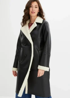 Discount Lederimitat-Mantel Damen Bekleidung·Hosen|Jacken & Mäntel