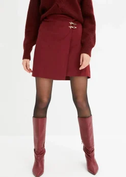 Sale Lederimitat-Rock in Wickeloptik Damen Bekleidung·Sportbekleidung|Röcke