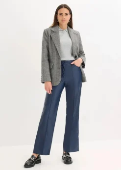 Damen bonprix Bekleidung·Kleider|Hosen|Lederimitat-straight Leg Hose mit Biese