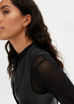 Online Lederimitat-Weste Damen Bekleidung·Hosen|Jacken & Mäntel