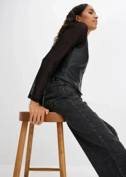 Online Lederimitat-Weste Damen Bekleidung·Hosen|Jacken & Mäntel