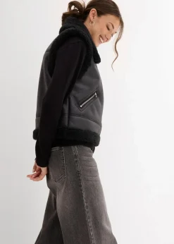 Discount Lederimitat-Weste Damen Nachhaltigere Materialien|Jacken & Mäntel