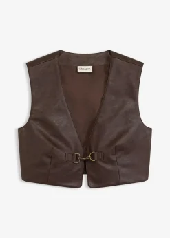 Best Lederimitat-Weste im Used-Look Damen Jacken & Mäntel