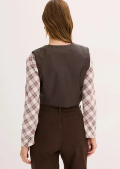 Best Lederimitat-Weste im Used-Look Damen Jacken & Mäntel