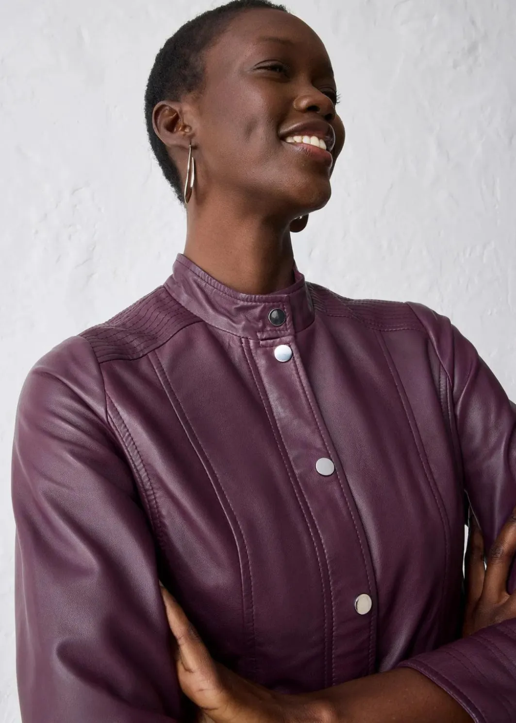 Damen bonprix Bekleidung·Hosen|Jacken & Mäntel|Lederjacke aus Lammnappa