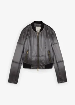Damen bonprix Bekleidung·Hosen|Jacken & Mäntel|Lederjacke aus Lammnappa