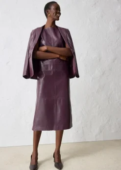 Damen bonprix Kleider|Bekleidung·Pullover & Strickjacken|Lederkleid aus Lammnappa