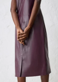 Damen bonprix Kleider|Bekleidung·Pullover & Strickjacken|Lederkleid aus Lammnappa