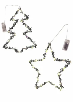 New LED-Hängedeko in Weihnachtsbaum- und Sternform (2-tlg. Set) Wohnaccessoires|Weihnachtsdeko & -Textilien·Beleuchtung