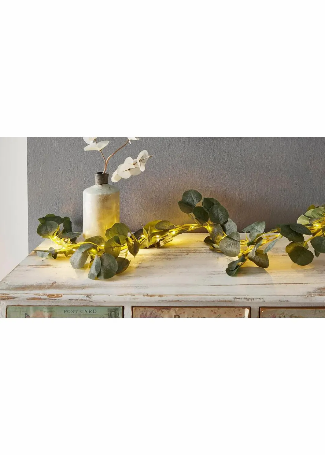 bonprix Wohnaccessoires|LED-Kunstblumengirlande mit Eukalyptusblättern