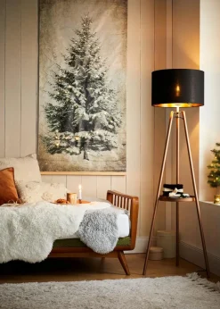bonprix Wanddekoration|Weihnachtsdeko & -Textilien·Beleuchtung|LED-Leinwandbild mit Tannenbaum Motiv