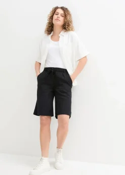 Damen bonprix Bekleidung·Outdoorbekleidung|Bekleidung·Kleider|Legere Bermuda mit Leinen