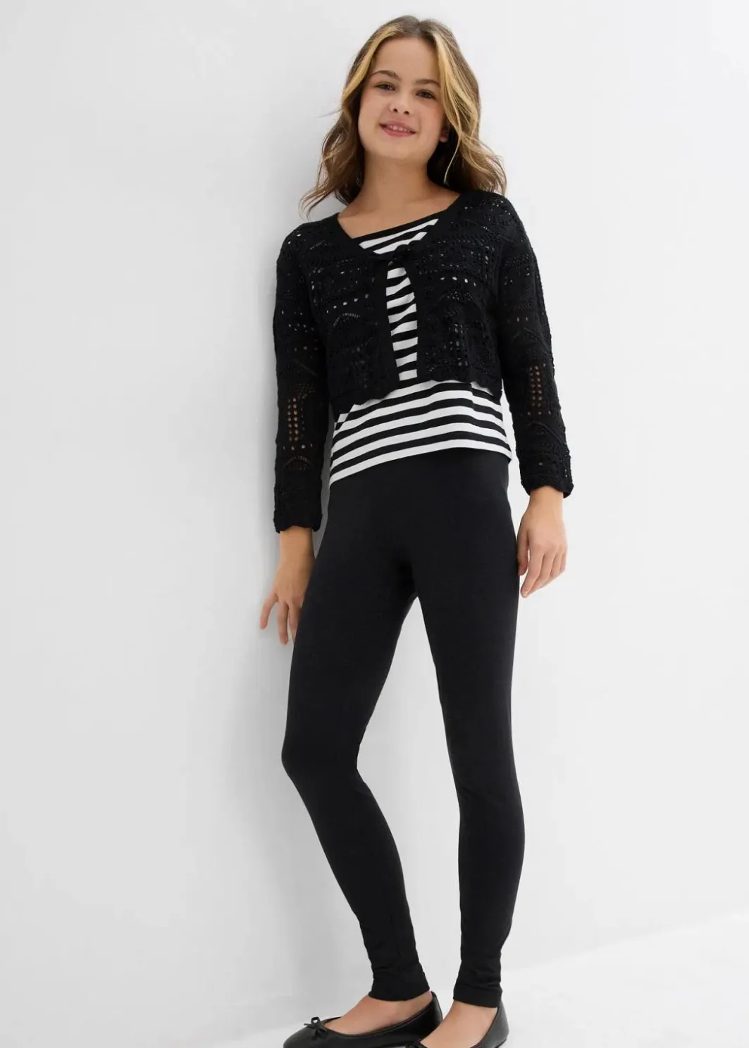 Kinder bonprix Mädchen 9-16 Jahre·Mehrfachpacks|Mädchen 9-16 Jahre·Hosen & Leggings|Leggings aus elastischem Bio-Baumwoll-Mix (2er Pack)