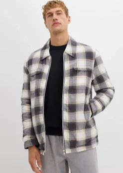 Herren bonprix Große Größen|Jacken & Mäntel|Leicht gefütterte Flanell-Hemdjacke