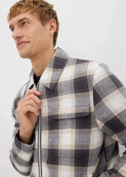 Herren bonprix Große Größen|Jacken & Mäntel|Leicht gefütterte Flanell-Hemdjacke
