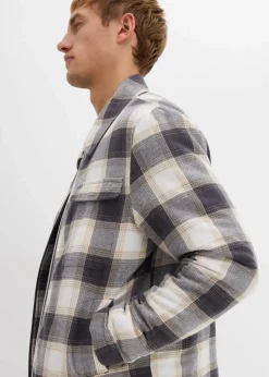Herren bonprix Große Größen|Jacken & Mäntel|Leicht gefütterte Flanell-Hemdjacke
