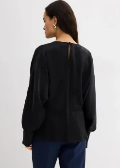 Online Leicht glänzendes Blusenshirt aus Viskose-Mix Damen Bekleidung·Jacken & Mäntel|Blusen & Tuniken