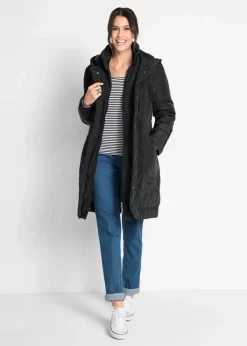 Damen bonprix Bekleidung·Hosen|Jacken & Mäntel|leicht wattierter Kurzmantel mit Kapuze