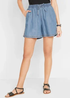 Leichte Denim Shorts mit Leinen Damen Bekleidung·Outdoorbekleidung|Shorts