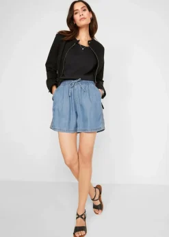 Leichte Denim Shorts mit Leinen Damen Bekleidung·Outdoorbekleidung|Shorts