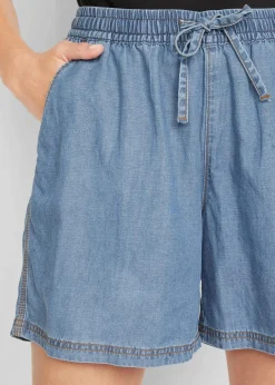 Leichte Denim Shorts mit Leinen Damen Bekleidung·Outdoorbekleidung|Shorts
