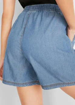 Leichte Denim Shorts mit Leinen Damen Bekleidung·Outdoorbekleidung|Shorts