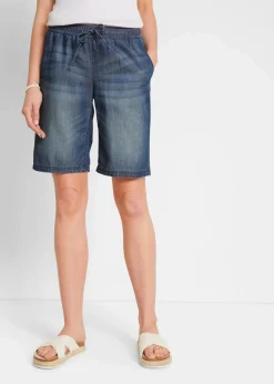 Damen bonprix Bekleidung·Outdoorbekleidung|Shorts|Leichte Denim-Hose mit Leinen