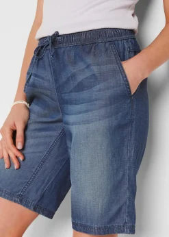 Damen bonprix Bekleidung·Outdoorbekleidung|Shorts|Leichte Denim-Hose mit Leinen