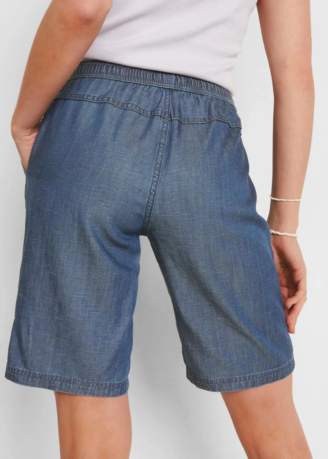 Damen bonprix Bekleidung·Outdoorbekleidung|Shorts|Leichte Denim-Hose mit Leinen