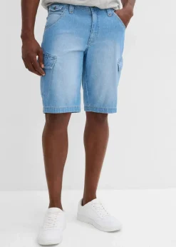 Online Leichte Jeans-Cargobermuda aus reiner Baumwolle, Relaxed Fit (2er Pack) Herren Große Größen|Shorts