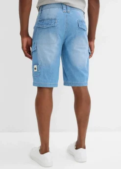 Online Leichte Jeans-Cargobermuda aus reiner Baumwolle, Relaxed Fit (2er Pack) Herren Große Größen|Shorts