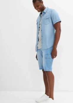 Online Leichte Jeans-Cargobermuda aus reiner Baumwolle, Relaxed Fit (2er Pack) Herren Große Größen|Shorts