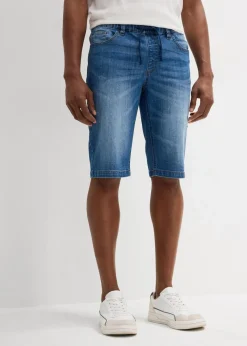 Leichte Long-Sweatjeans-Bermuda, Regular Fit Herren Große Größen|Shorts