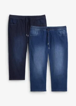 Discount Leichte Regular Fit Schlupf-3/4-Stretch-Jeans, Straight (2er Pack) Herren Jeans|Große Größen