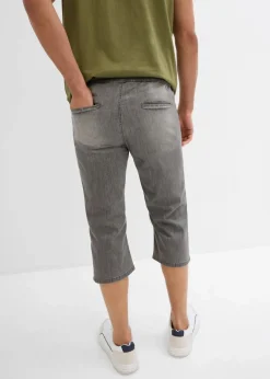 Herren bonprix Große Größen|Jeans|Leichte Regular Fit Schlupf-3/4-Stretch-Jeans, Straight (2er Pack)