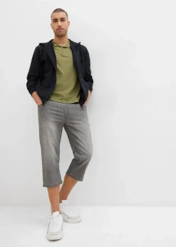 Herren bonprix Große Größen|Jeans|Leichte Regular Fit Schlupf-3/4-Stretch-Jeans, Straight (2er Pack)