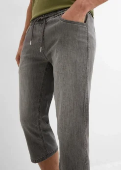 Herren bonprix Große Größen|Jeans|Leichte Regular Fit Schlupf-3/4-Stretch-Jeans, Straight (2er Pack)