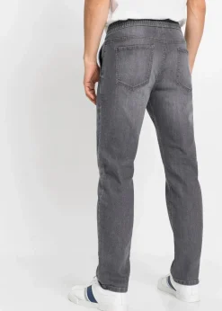 Clearance Leichte Regular Fit Stretch-Schlupfjeans mit Komfortbund, Straight Herren Jeans|Große Größen