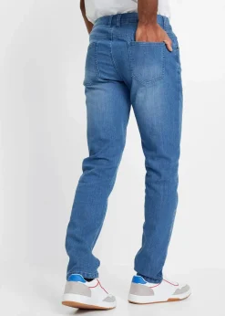Herren bonprix Jeans|Große Größen|Leichte Slim-Fit-Jeans, Straight