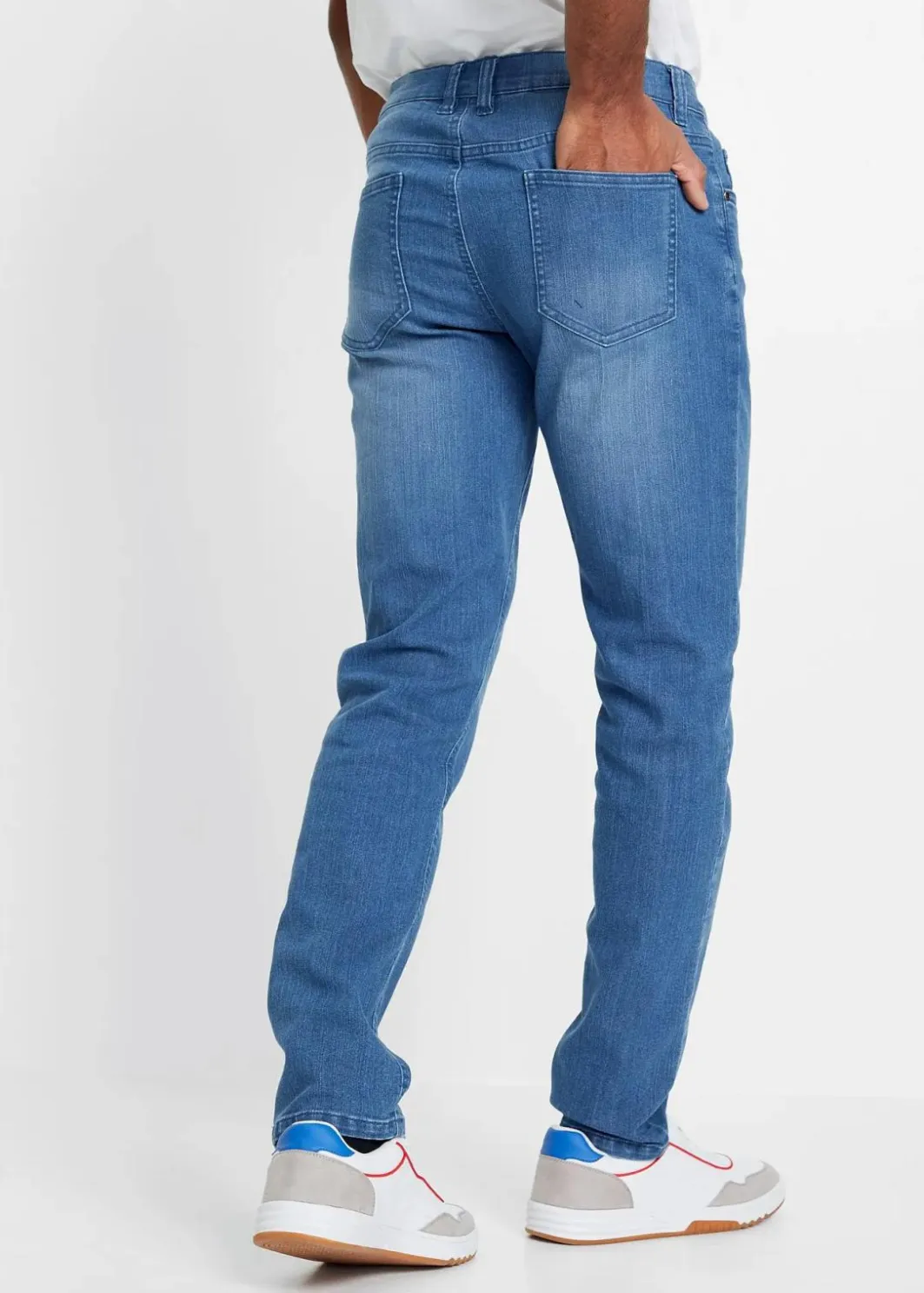Herren bonprix Jeans|Große Größen|Leichte Slim-Fit-Jeans, Straight