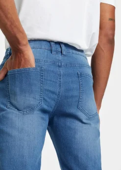 Herren bonprix Jeans|Große Größen|Leichte Slim-Fit-Jeans, Straight
