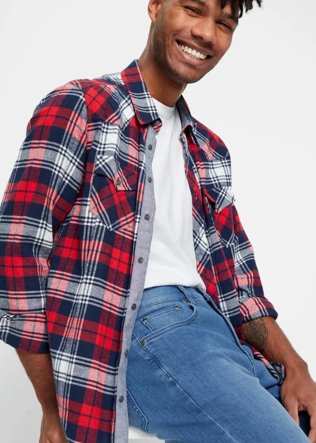 Herren bonprix Jeans|Große Größen|Leichte Slim-Fit-Jeans, Straight