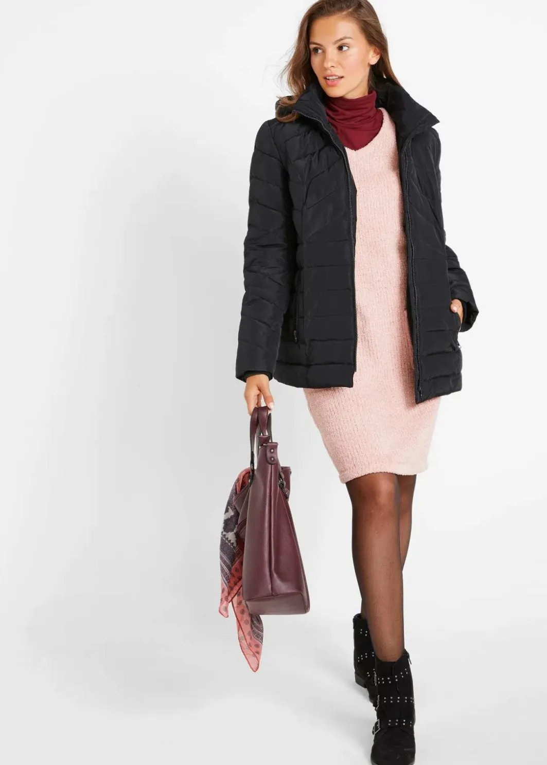 Damen bonprix Bekleidung·Hosen|Jacken & Mäntel|Leichte Steppjacke mit abnehmbarer Kapuze